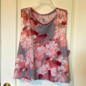 H&M Training Floral Crop Top Tank Top